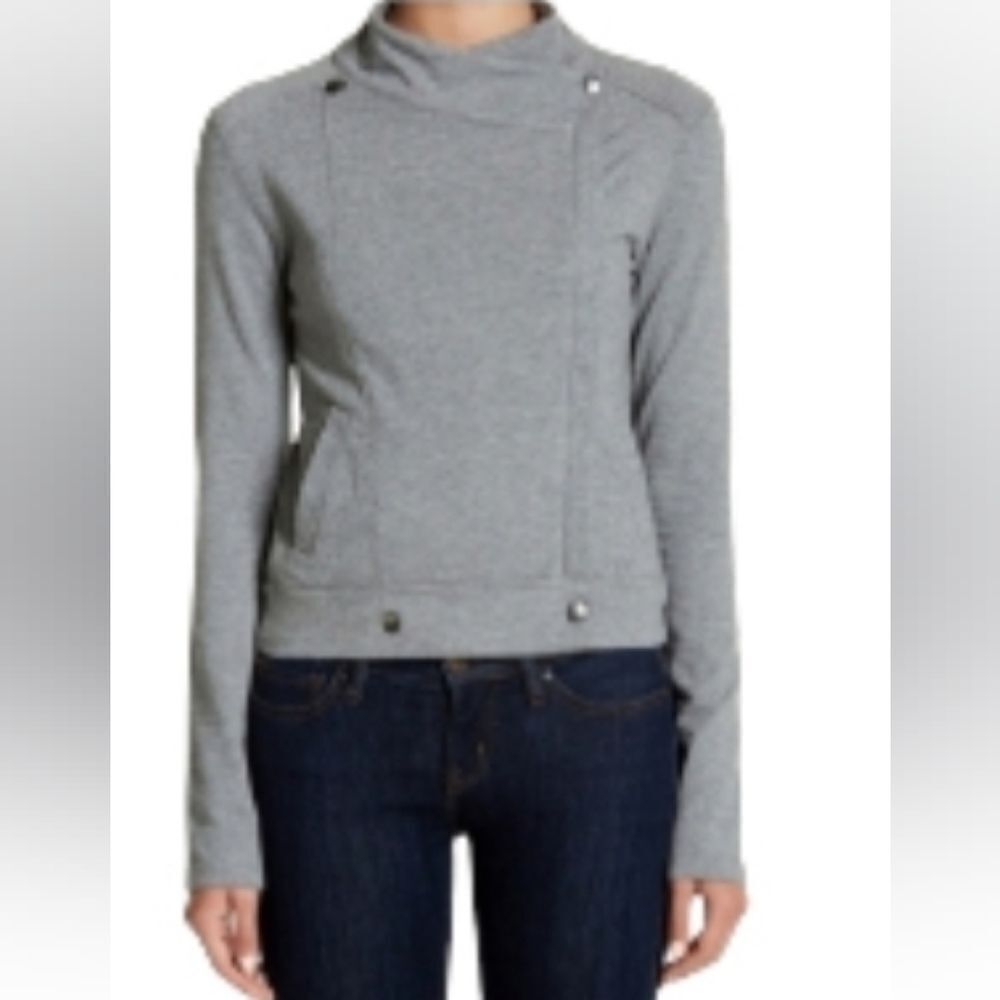NEW UnionBay MOTO ASYMMETRICAL GRAY KNIT ZIP SNAP JACKET Union Bay small NWT